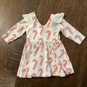 Monica and Andy Infant Candy Cane Long Sleeve Dress